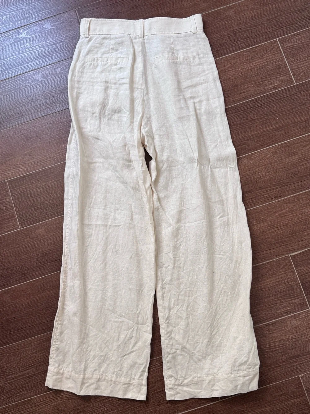 Everlane Wide Leg High-Rise Linen Pants in Cream